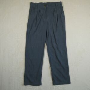 Halara Dusty Blue Corduroy Straight Leg Pants Size M Zipper Fly High Rise